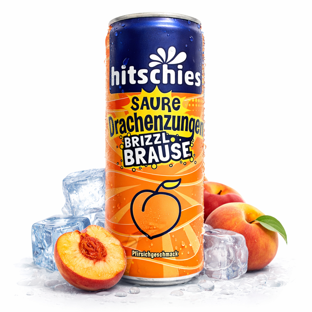 hitschies Saure Drachenzungen brizzl Brause Pfirsich 250ml (vegan) (inkl. Pfand)