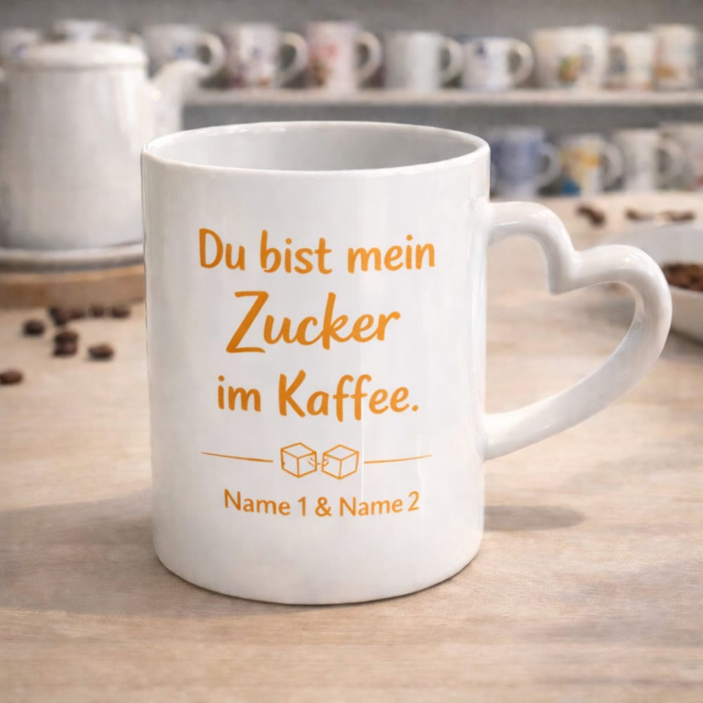 Valentinstags-Herzhenkeltasse