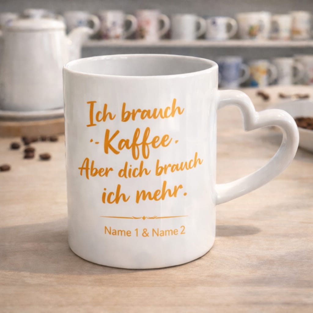 Valentinstags-Herzhenkeltasse