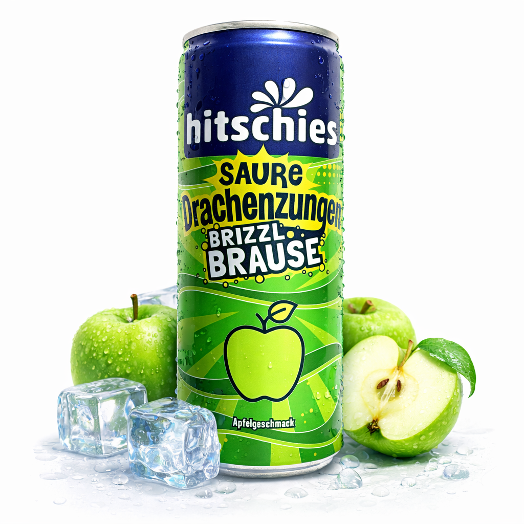 hitschies Saure Drachenzungen Brizzl Brause Apfel 250ml (Vegan)(inkl. Pfand)