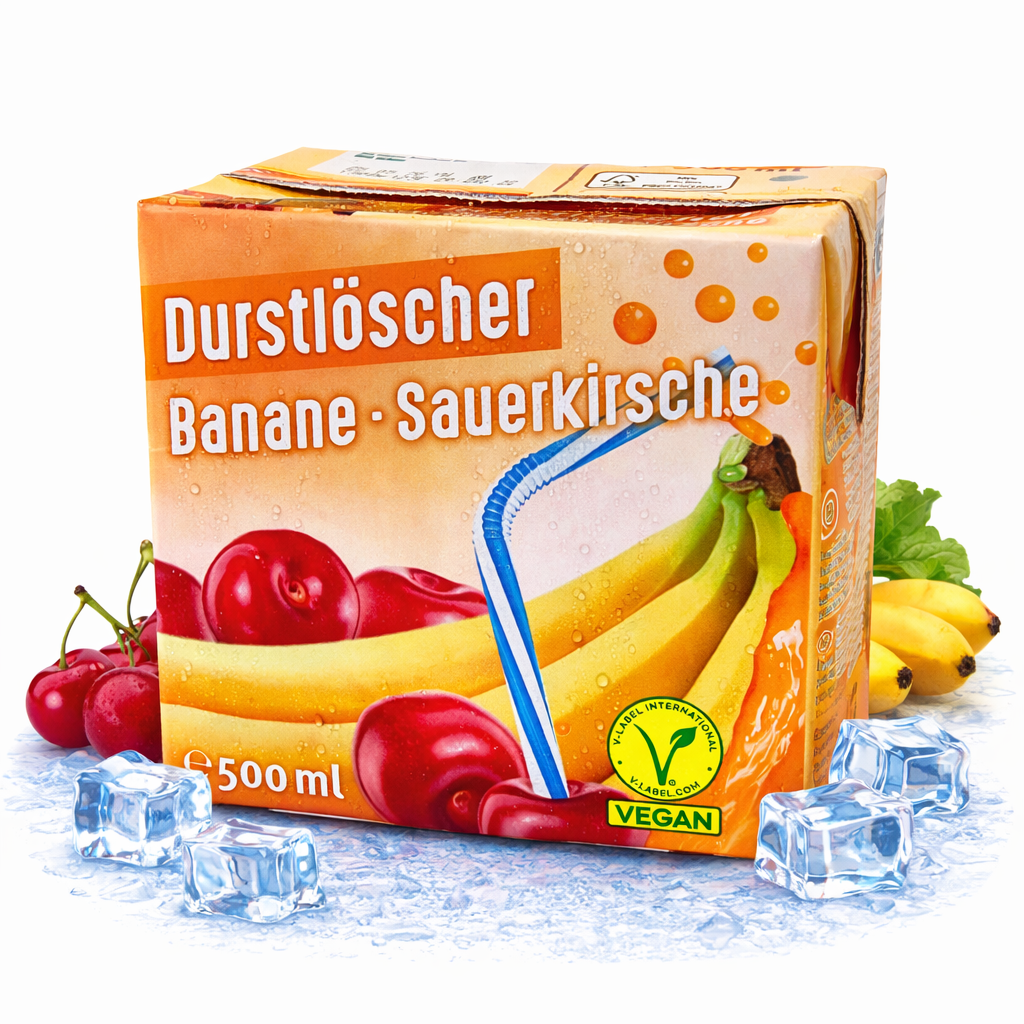 Durstlöscher Banane-Sauerkirsche 500ml (Vegan)